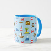Mug Motif d'art maritime Pixel (Devant droit)