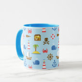 Mug Motif d'art maritime Pixel (Devant gauche)