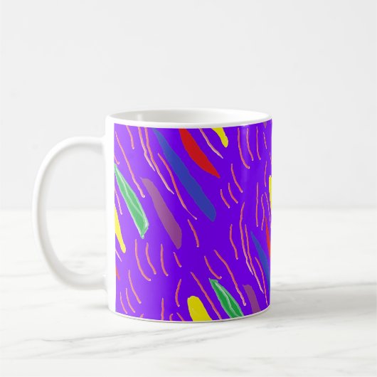 Mug Motif d'art sur brun violet (Gauche)