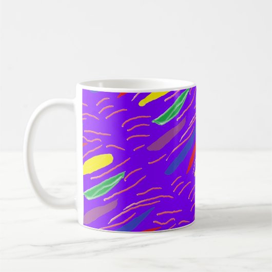 Mug Motif d'art sur brun violet (Gauche)