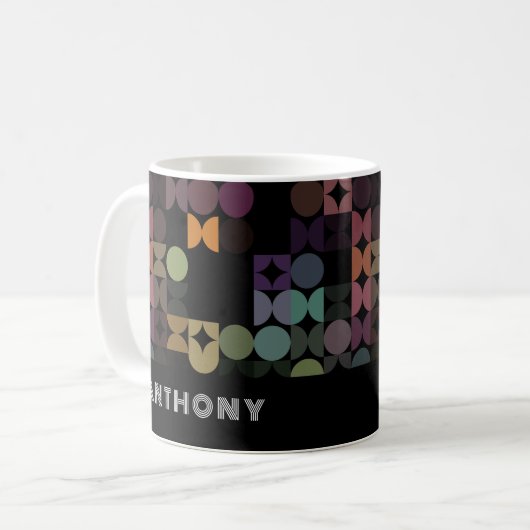 Mug Motif d'art Turquoise bleu violet noir (Devant gauche)