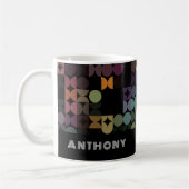 Mug Motif d'art Turquoise bleu violet noir (Gauche)