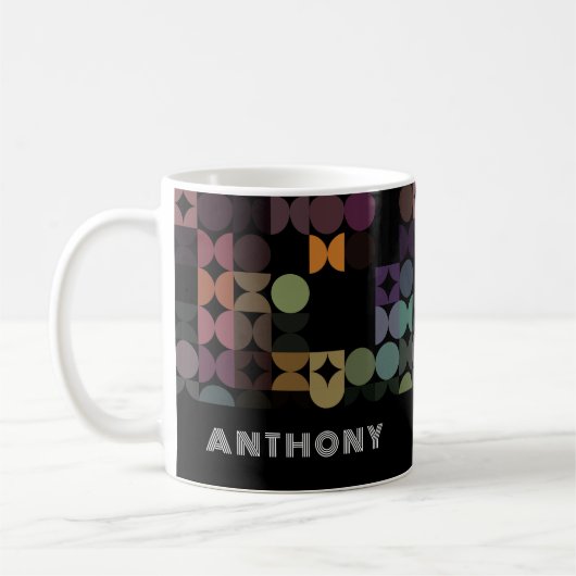 Mug Motif d'art Turquoise bleu violet noir (Gauche)