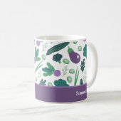Mug Motif d'aubergine et de brocoli avec nom Purple (Devant droit)