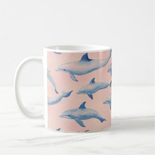 Mug Motif dauphin aquarelle côte plage océan