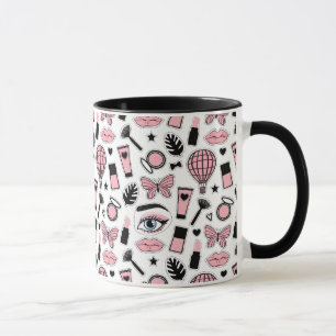 Mug Motif d'autocollant de maquillage