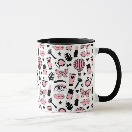 Mug Motif d'autocollant de maquillage (Droite)