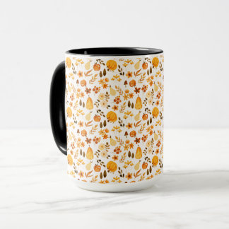 Mug Motif d'automne avec Citrouille, Feuille : Eléganc