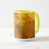 Mug Motif d'automne avec feuilles d'érable en chute et (Devant droit)
