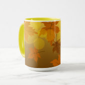 Mug Motif d'automne avec feuilles d'érable en chute et (Devant gauche)
