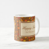 Mug Motif d'automne Famille Nom Brown (Devant droit)