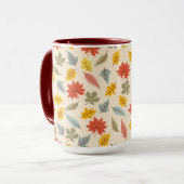 Mug Motif d'automne feuille colorée (Devant gauche)
