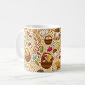 Mug Motif d'automne. Panier avec feuilles, branches et (Devant gauche)