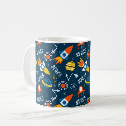 Mug Motif d'aventures spatiales colorées (Devant gauche)
