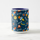 Mug Motif d'aventures spatiales colorées (Centre)