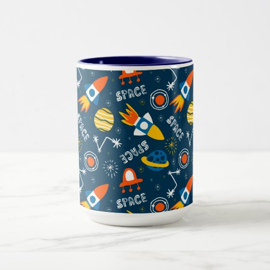 Mug Motif d'aventures spatiales colorées (Centre)