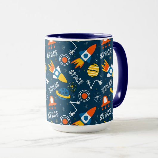 Mug Motif d'aventures spatiales colorées (Devant droit)