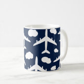 Mug Motif d'avion volant bleu (Devant droit)