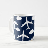 Mug Motif d'avion volant bleu (Devant gauche)