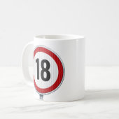 Mug motif de 18e anniversaire avec panneau circulaire (Devant gauche)