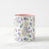 Mug Motif de baies de printemps d'aquarelle de lapin (Centre)