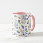 Mug Motif de baies de printemps d'aquarelle de lapin (Devant droit)