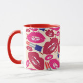 Mug Motif de baiser de rouge à lèvres (Gauche)