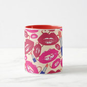 Mug Motif de baiser de rouge à lèvres (Centre)