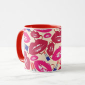 Mug Motif de baiser de rouge à lèvres (Devant gauche)