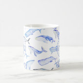 Mug Motif de baleine bleue d'aquarelle (Centre)