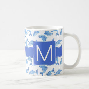 Mug Motif de baleine bleue d'aquarelle