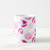 Mug Motif De Baleines, Beaux Baleines, Baleines Roses (Centre)