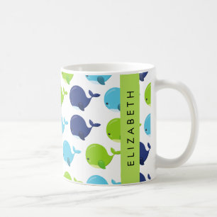 Mug Motif De Baleines, Beaux Baleines, Votre Nom