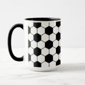 Mug Motif de balle de football adapté noir blanc (Gauche)