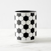 Mug Motif de balle de football adapté noir blanc (Centre)