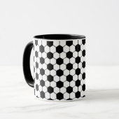 Mug Motif de balle de football noir et blanc (Devant gauche)