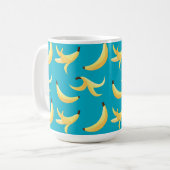 Mug Motif de banane jaune rétro drôle éditable pour fê (Devant gauche)