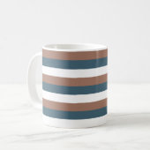 Mug Motif de bande Brown Turquoise blanc (Devant gauche)