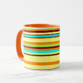 Mug Motif de bande coloré Customisé Designer (Devant gauche)