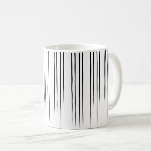 Mug Motif de bande de style noir/blanc (Devant droit)