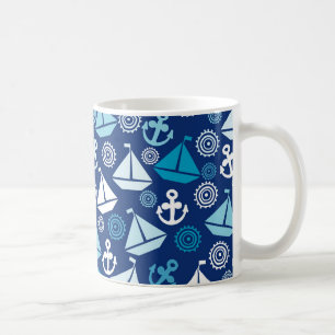 Mug Motif de bande dessinée avec des voiliers