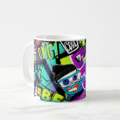 Mug motif de bande dessinée sans soudure Abstrait. Rép (Devant gauche)