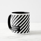 Mug Motif de bande noir et blanc (Devant gauche)