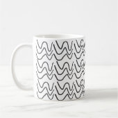 Mug Motif de bande ondulée noir et blanc (Gauche)