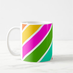 Mug Motif de bandes de bonbons de couleur rétro