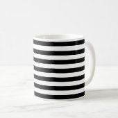 Mug Motif de bandes horizontales noir et blanc moyen (Devant droit)
