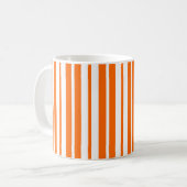 Mug Motif de bandes verticales blanches orange (Devant gauche)