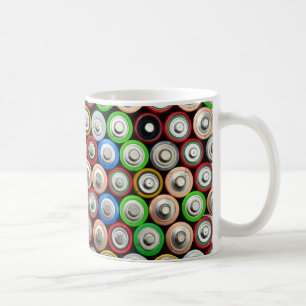 Mug motif de batterie alcaline usé texture arrière - p