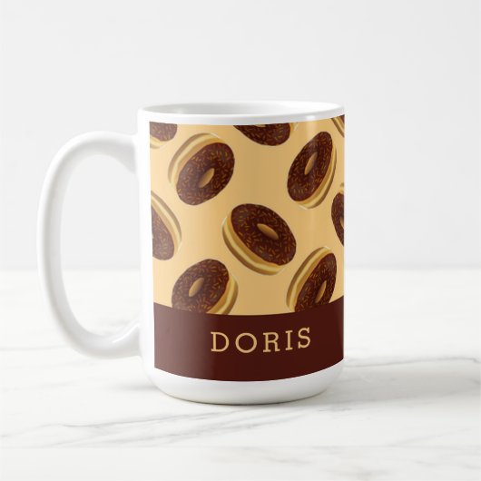 Mug Motif de beignes marron chocolat (Gauche)
