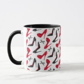 Mug Motif de Black High Heels Black Bows Design (Gauche)